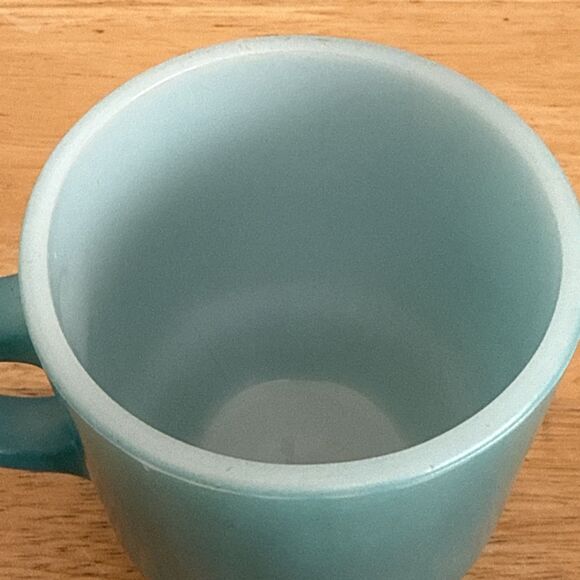 Fire King Turquoise Blue Scalloped Footed Mug - Picture 7 of 10